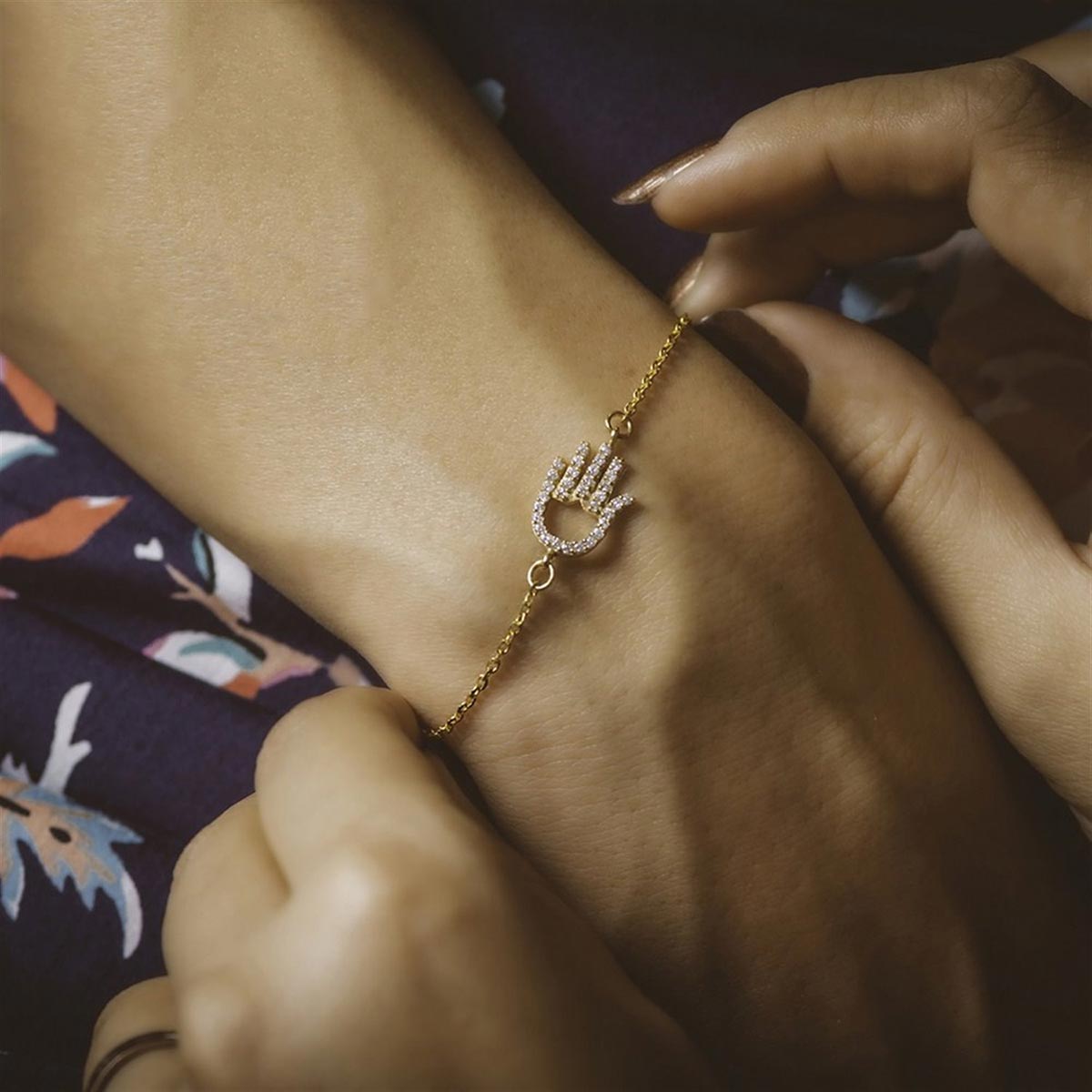 دستبند زنجير طلا  کد BM143