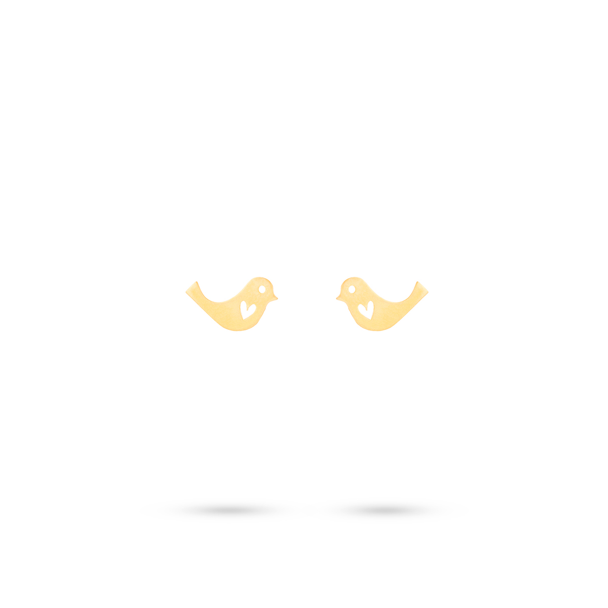 گوشواره گوشواره میخی طلا طرح گنجشک قلب کد ER012