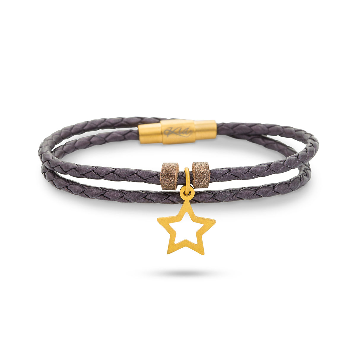 دستبند چرم و طلا  کد BR080